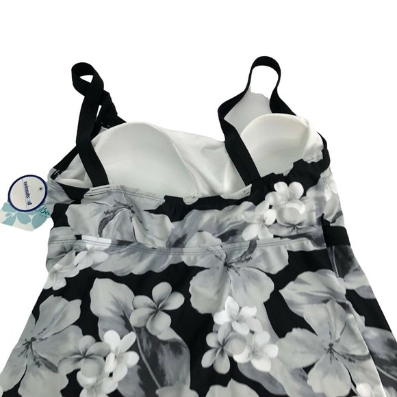 Beach Belle Casablanca swimwear top size 14 Black and Gray Floral NWT - Picture 4 of 11
